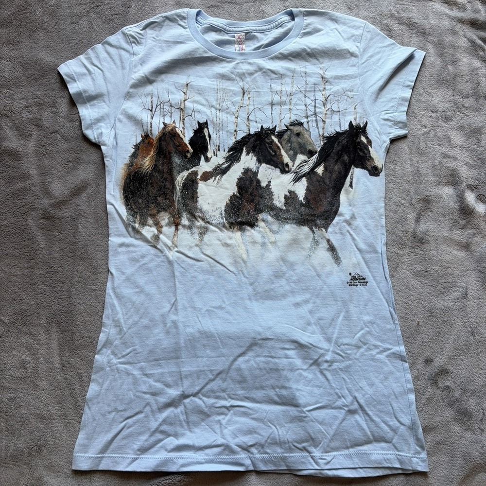 The‎ Mountain 1999 Wild Wings Horses Chris Cummings T Shirt Size XL Tie Dye